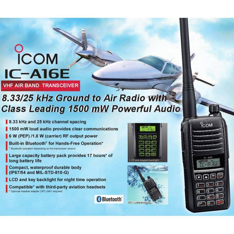 iCom IC-A25CE Walkie VHF banda aérea