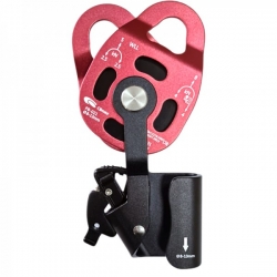 Polea de aluminio con bloqueador de cuerda