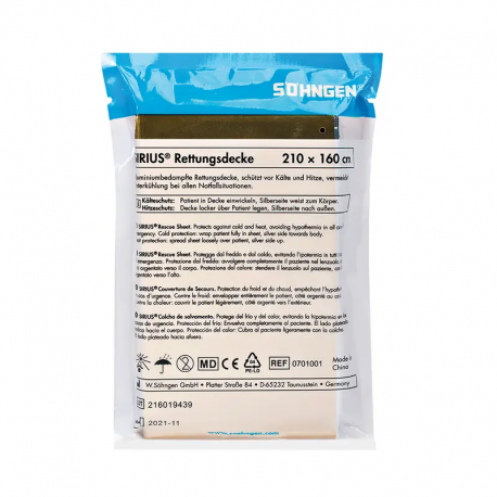 Manta emergencia SIRIUS® 210 x 160 cm